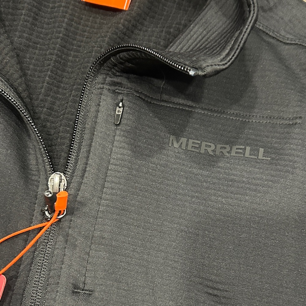 Merrell Men's Black Quarter-Zip Pull over 1/4 Jacket size Medium - Picture 2 of 8
